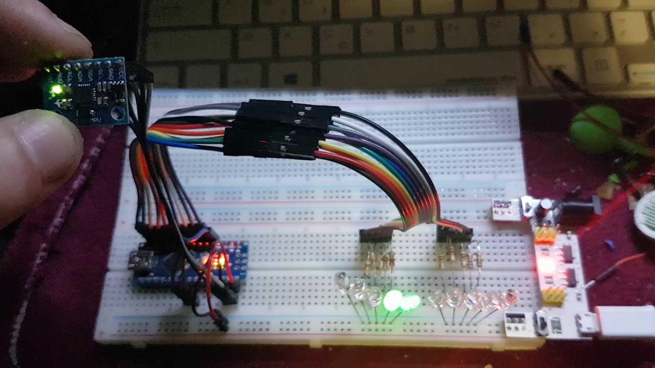 Arduino and MPU6050 LED tilt - YouTube