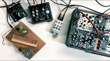 Electronic Soundscape With Piezo Wood Block Processed Through Modular Synth and Pedal Machines