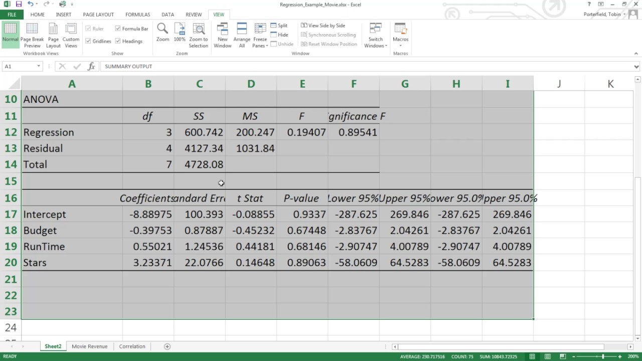 Excel 2016 Regression Analysis - YouTube.