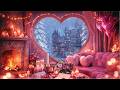 Romantic Jazz & Fireplace Ambience ❤️ Cozy Valentine’s Night
