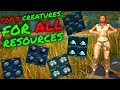 Top 3 creatures for every resource in ark survival ascended