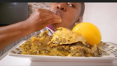 💯 Asmr starch with bitterleaf soup mukbang #Asmr ##mukbang #nigeriandish