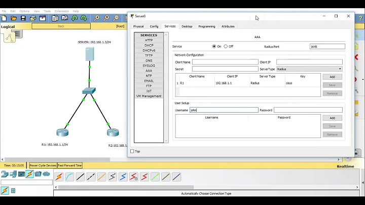 RADIUS server | Packet Tracer!