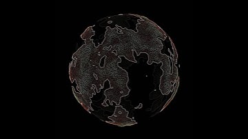 Simplex Noise Planet, with marching-hexagons contour.
