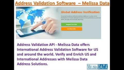 International Address Validation Software -  Melissa Data