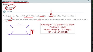 ALEKS: Area involving rectangles and circles