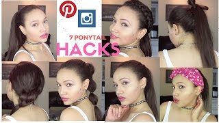 7 Pinterest Ponytail Hacks & Hair Styles in under 7 mins Ponytail Hacks