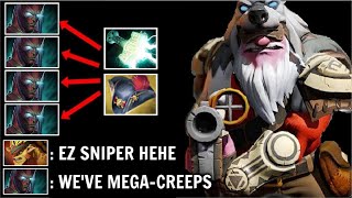 MACHINE GUN IS BACK! Crazy Fast Pirate Hat + Mjollnir Sniper vs Mega-Creeps Epic Comeback Dota 2