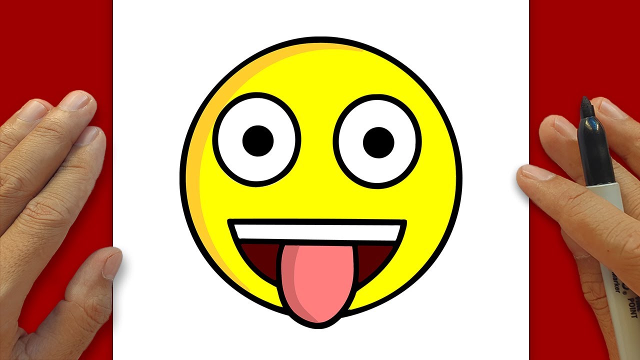 How to Draw an EMOJI CRAZY For Beginners 🤪 – Easy Line Drawing Tutorial