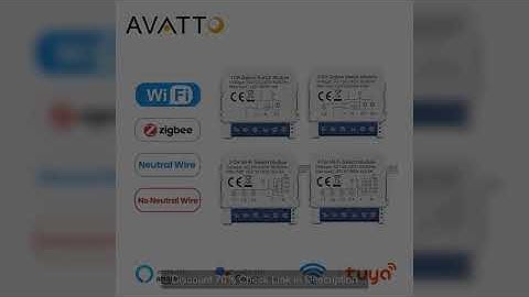 AVATTO Tuya WiFi Zigbee Smart Light Switch Module,No Neutral Wire 2 Ways Control Mini DIY Breaker Wo