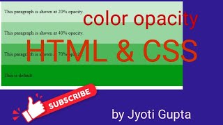 CSS color opacity tutorial in Hindi |learn html & css color opacity| web designing @CS education