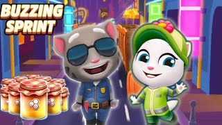 TalkingTom Gold Run Buzzing Sprint event - Eco angela and officer tom Gameplay Android ios screenshot 5