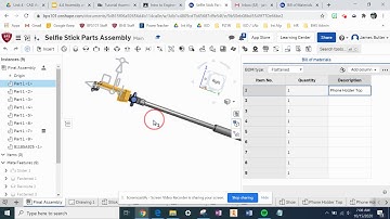 Onshape How to Make a Parts List / BOM Table