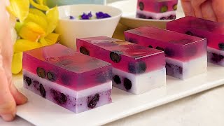 Blueberry Coconut Agar-agar Recipe/Natural Blueberry Flavour/Refreshing Agar-agar Recipe/蓝莓燕菜糕果冻食谱 by Ruyi Jelly 4,285 views 7 months ago 4 minutes, 34 seconds