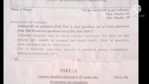 B. TECH CIVIL ENGINEERING 5TH SEMESTER PAPER GEOTECHNICAL ENGINEERING