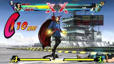 UMvC3 - Doctor Strange/Dante/Vergil cr.L Near Corner Start Thor TOD (1.25m damage, +3 bars positive)