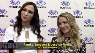 Famke Janssen and Jessica Rothe on Action Film BOY KILLS WORLD | #WonderCon