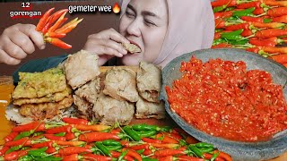 PESTA CABE🔥‼️GORENGAN PAKAI CABE SETAN DAN RAWIT HIJAU BIKIN NAGIH GK MAU BERHENTI||#asmr #mukbang