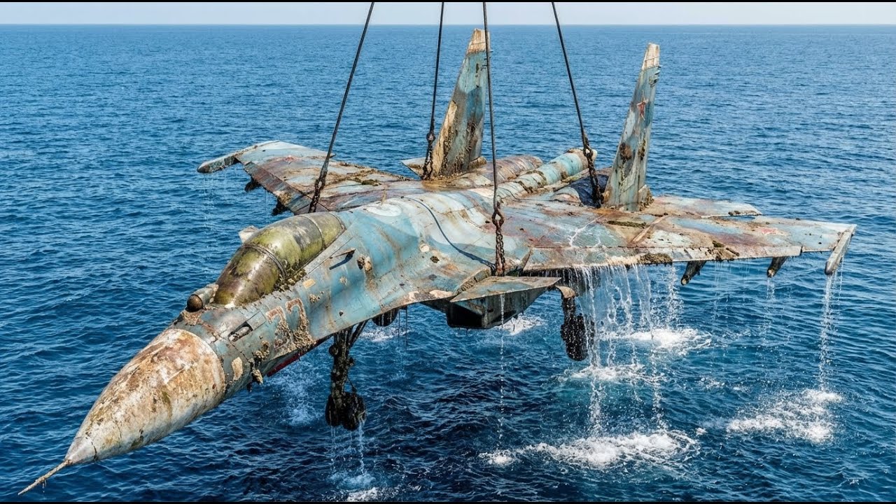 Sunken Russian Su 33 Flanker D Jet Found And Recovered From The North Sea