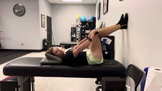 Supine Wall Squat with Biceps Curls