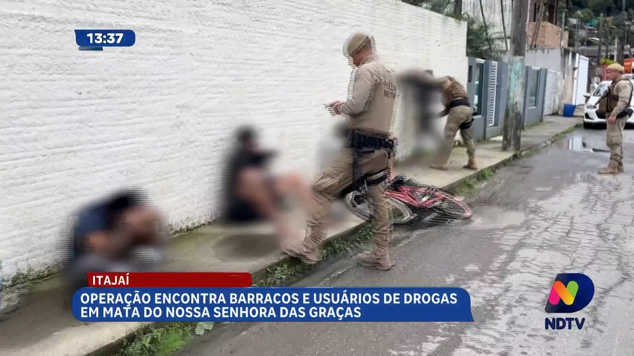 Operação localiza barracos e usuários de drogas em área de mata