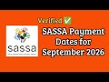 SASSA Payment Dates for September 2025! Verified ✅