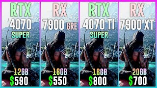 RTX 4070 SUPER vs RX 7900 GRE vs RTX 4070 TI SUPER vs RX 7900 XT - Test in 20 Games