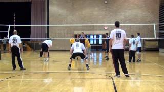 Volleyball hits server in crotch (HD)
