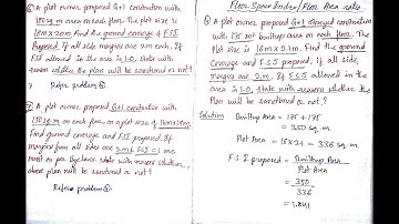 floor space index (FSI)  / floor area ratio (FAR)  - problem 6 and 7