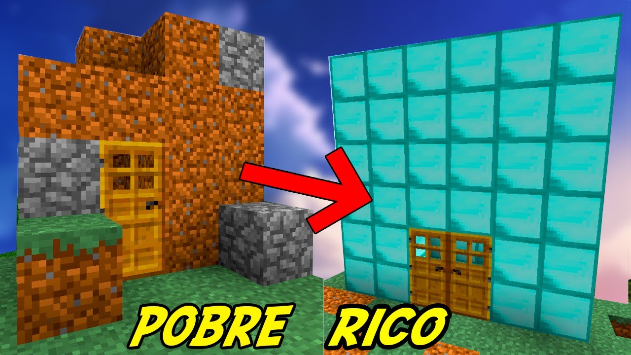 CASA RICO VS CASA DE POBRE ( MINECRAFT RICH VS POOR ) 