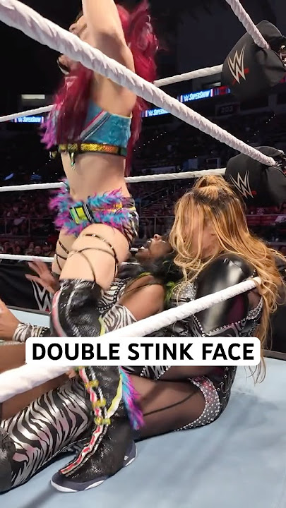 Iyo Sky DOUBLE STINK FACE on Naomi and Nia Jax #wwe #iyosky #shorts