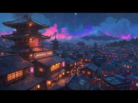 Japanese Town Ambience 🌆 Nostalgic Retro Vibes & Lofi Hip Hop Beats 🪄 1980s & 90s Lofi Rain Playlist