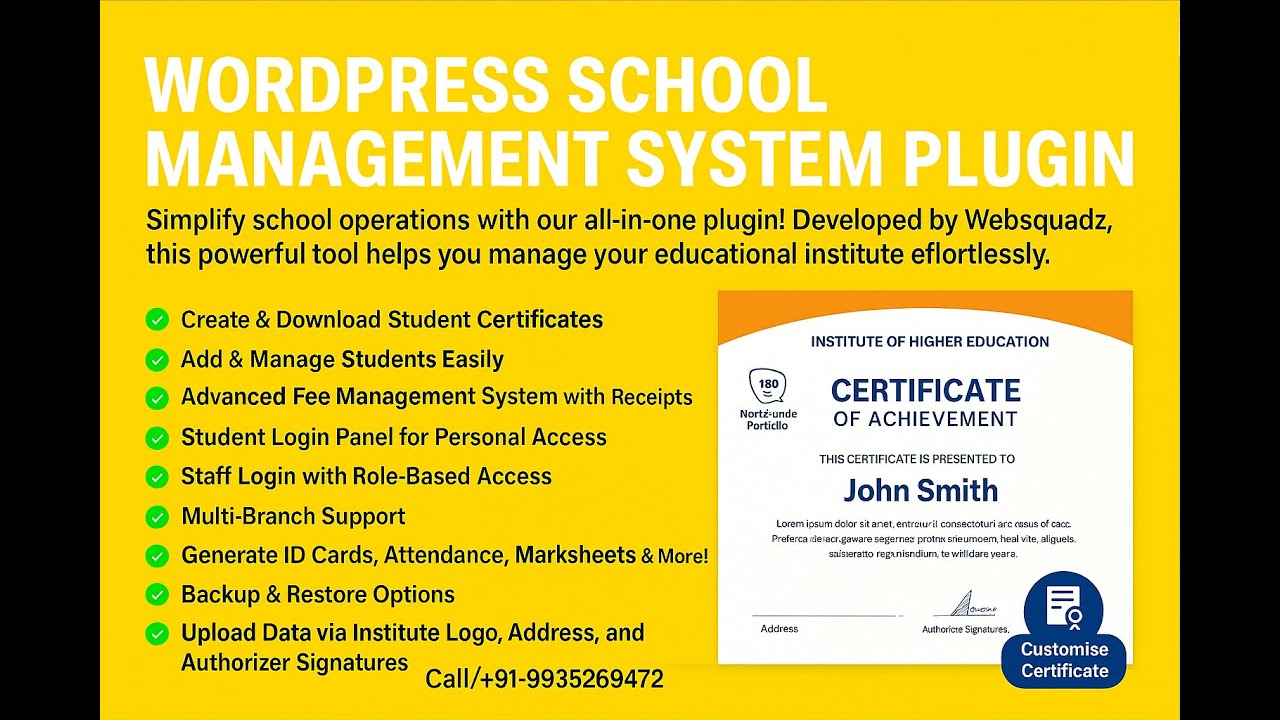 Certificate Verification Plugin Collage Management System WordPress ...