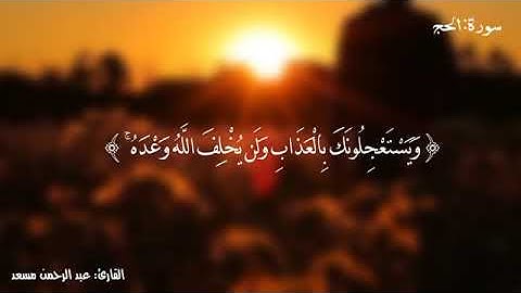 سورة الحج.. قرآن كريم بصوت القارئ عبد الرحمن مسعد 🌺 حالات واتساب