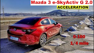 Mazda 3 e-SkyActiv-G 150 acceleration | 0-100, 1/4 mile & more | 2023 | sedan | FWD | GPS results