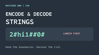 Encode and Decode Strings (LeetCode 271) | NeetCode 150 #008