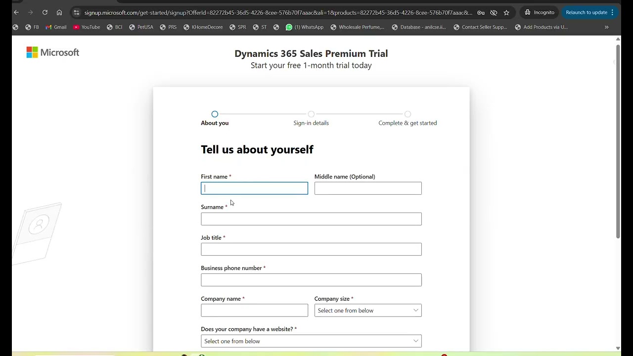 Create Dynamics Trail Account