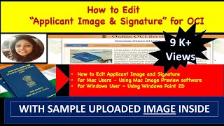 How to Edit Applicant Digital Passport Photo and Signature for OCI | Using  Paint 2D and Mac Preview screenshot 1