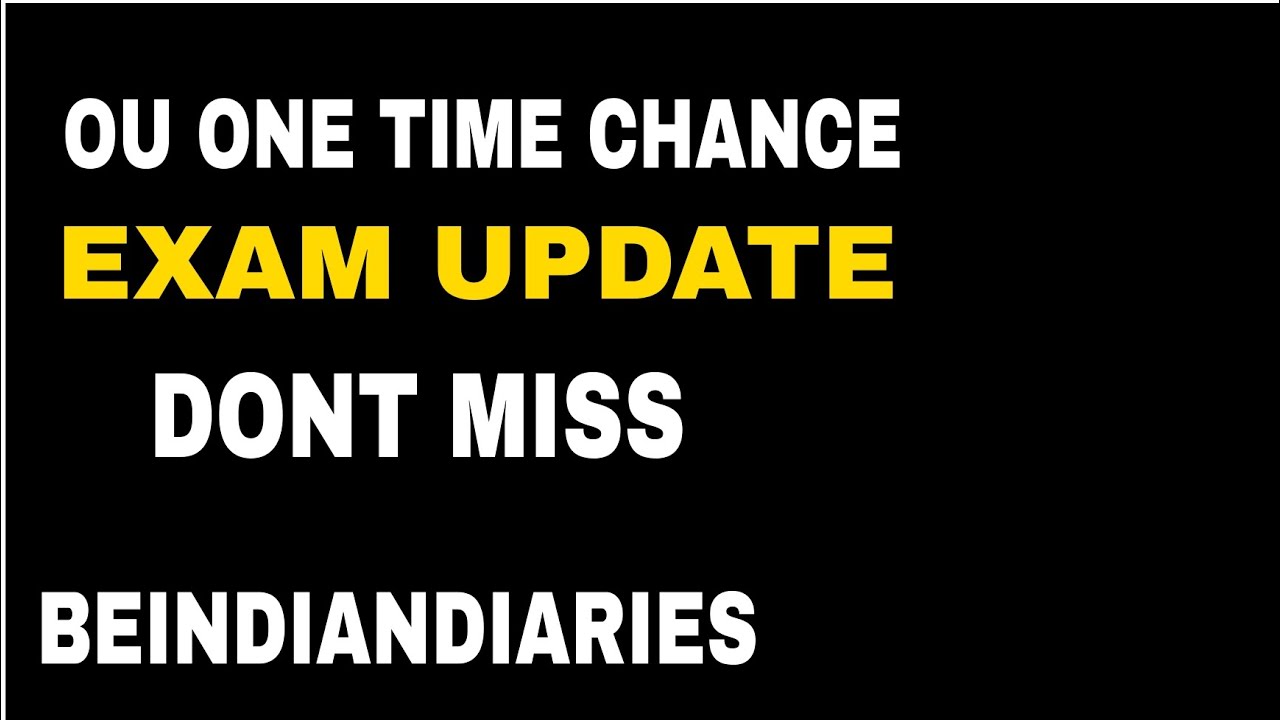 OU ONE TIME CHANCE || 