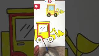 Red Excavator Coloring 🚜🎨