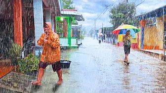 REALLY HEAVY RAIN | HEAVY RAIN IN INDONESIAN VILLAGES | OVERCOMING INSOMNIA INSTANTLY | RAIN ASMR