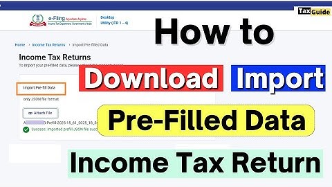 ITR Pre-Filled Data File Download | Prefilled Data | Import Pre-Filled Data JSON file In ITR Utility