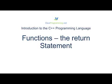C++ Functions - the return Statement