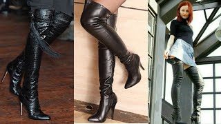 Graceful and glamorous leather latex stellito high heels boots designs ideas