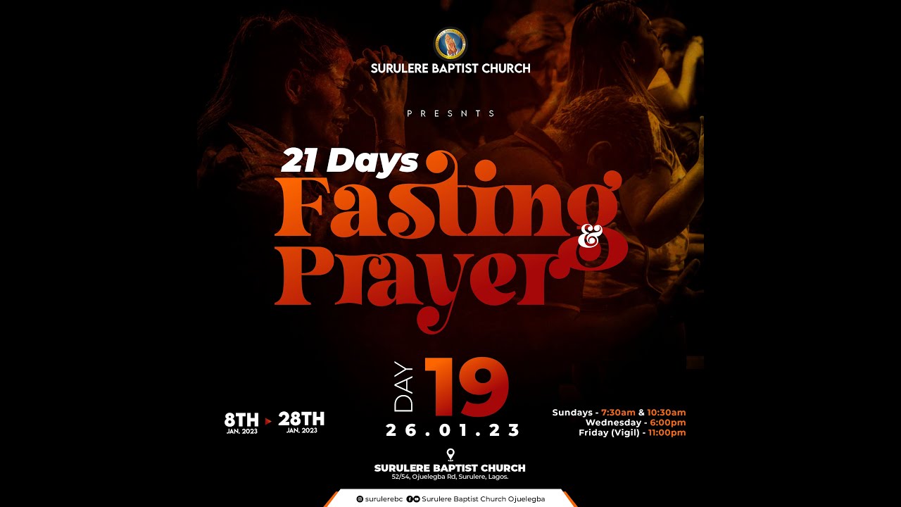 21 DAYS FASTING & PRAYER | DAY 19 | 25-01-2023 - YouTube