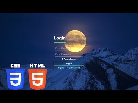 Amazing Login Page Transparent by HTML and CSS with Chat Box icon fully responsive Easy Project 2022