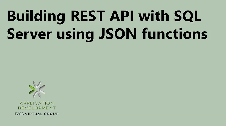 Building REST API with SQL Server using JSON functions