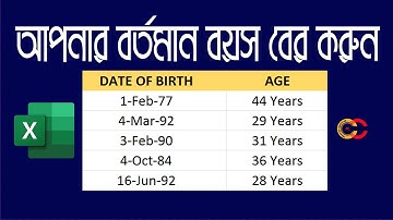 Microsoft Excel   How To Calculate  Your Age In Excel । বর্তমান বয়স বের করুন খুব সহজেই