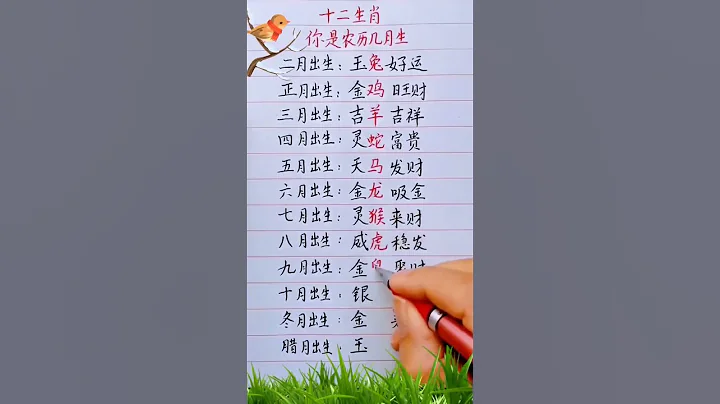 十二生肖你是農曆幾月生。 #生肖運程 #手寫 #老人言 #生肖 - 天天要聞