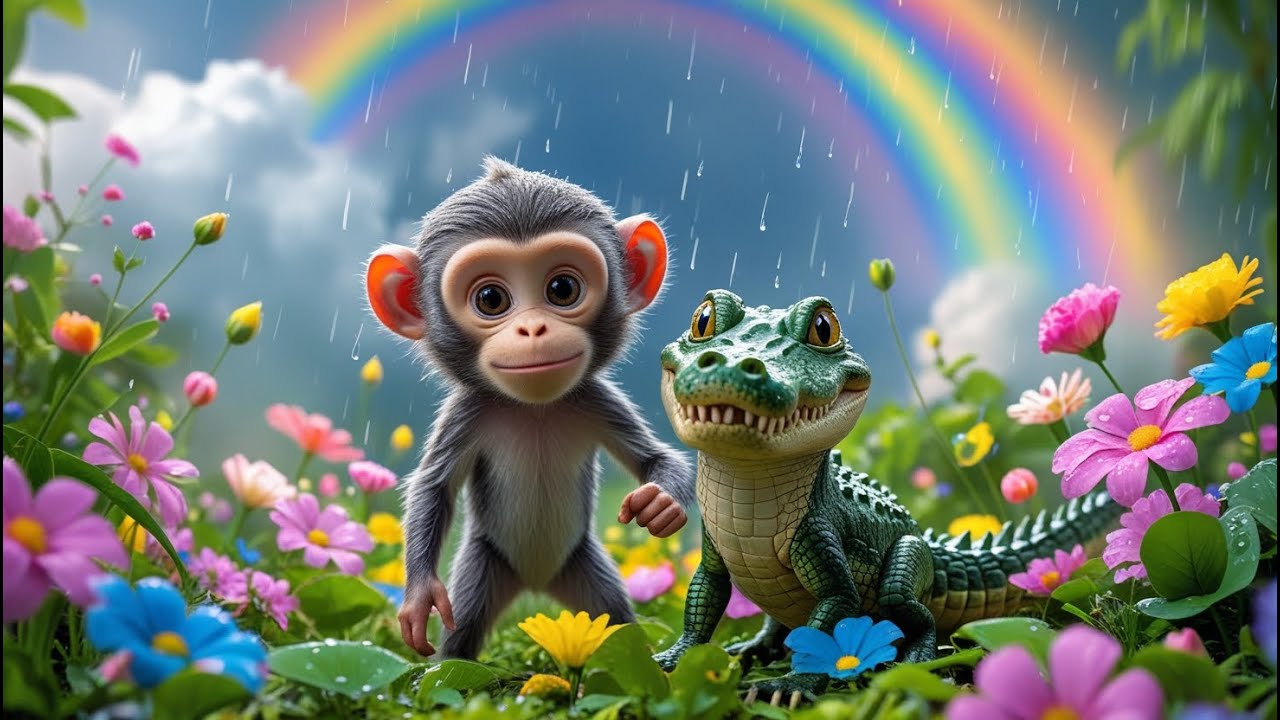 Monkey Tricks & Crocodile Tales! 🐒🐊 | A Sweet Jungle Poem for Kids"
